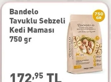 Bandelo Tavuklu Sebzeli Kedi Maması 750 Gr