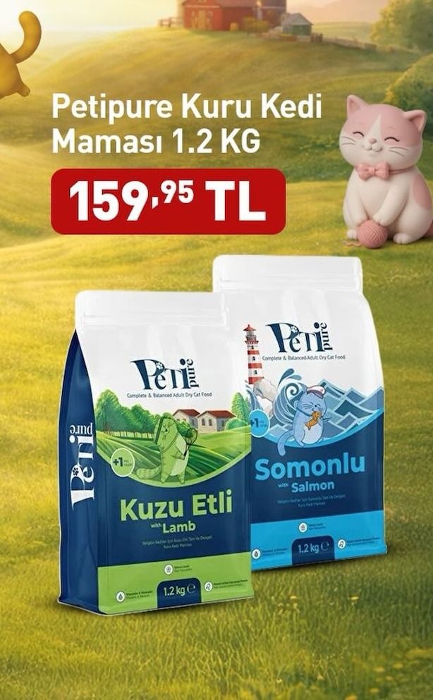 Petipure Kuru Kedi Maması 1.2 Kg
