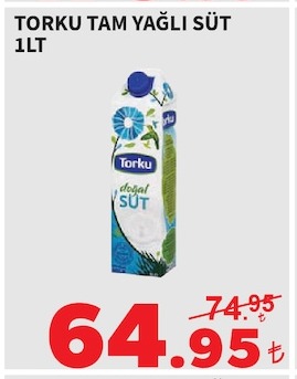 Torku Tam Yağlı Süt 1Lt