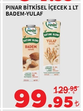 Pınar Bitkisel İçecek 1 Lt Badem-Yulaf