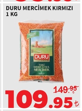 Duru Mercimek Kirmizi 1 Kg