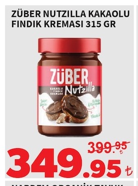 Züber Nutzılla Kakaolu Fındık Kreması 315 Gr