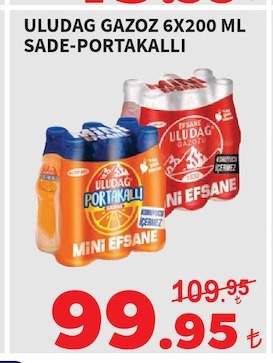 Uludag Gazoz 6X200 Ml Sade-Portakalli