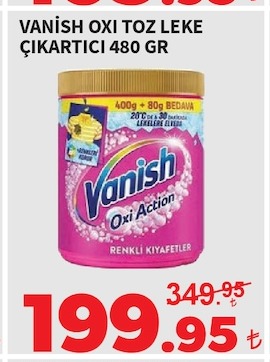 Vanish Oxi Toz Leke Çıkartıcı 480 Gr