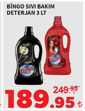Bingo Sıvı Bakım Deterjan 3 Lt