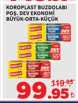 Koroplast Buzdolabı Poş. Dev Ekonomi Büyük-Orta-Küçük
