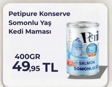 Petipure Konserve Somonlu Yaş Kedi Maması 400Gr