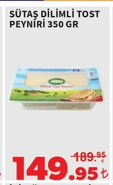 Sütaş Di̇Li̇Mli̇ Tost Peyni̇Ri̇ 350 Gr