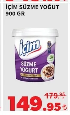 İçi̇M Süzme Yoğut 900 Gr