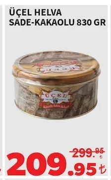 Üçel Helva Sade-Kakaolu 830 Gr