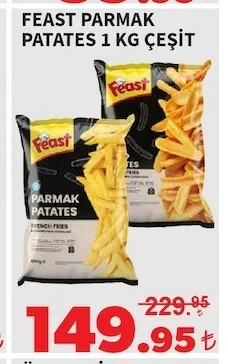 Feast Parmak Patates 1 Kg Çeşi̇T