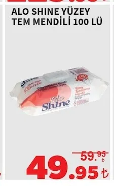 Alo Shine Yüzey Tem Mendili 100 Lü