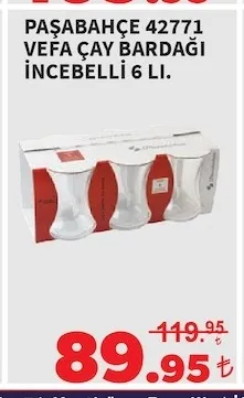 Paşabahçe 42771 Vefa Çay Bardaği İncebelli̇ 6 Li.