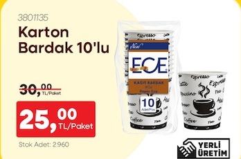 Karton Bardak 10'Lu
