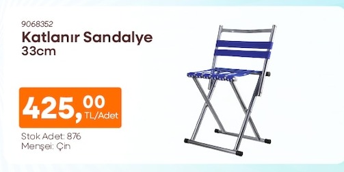Katlanır Sandalye 33Cm