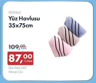 Yüz Havlusu 35X75Cm