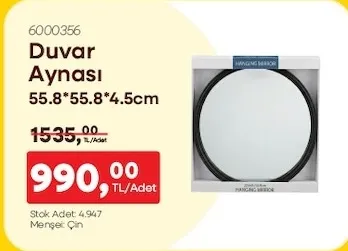 Duvar Aynası 55.8*55.8*4.5Cm