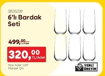 6'Lı Bardak Seti