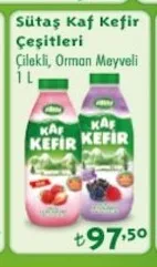 Sütaş Kaf Kefir Çeşitleri Çilekli, Orman Meyveli 1 L