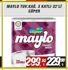 Maylo Tuvalet Kağıdı 3 Katlı 32'Li Süper