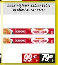 Cook Pişirme Kağidi Yağli Kesimli 42*37 16'Li