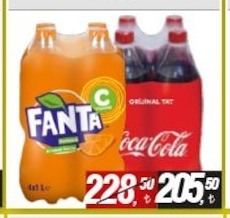 Fanta Coca-Cola 4X1 Lt