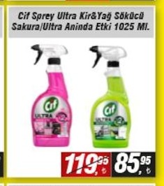 Cif Sprey Ultra Kir Yağ Sökücü Sakura Ultra Anında Etki 1025 Ml