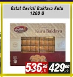 Öztat Cevizli Baklava Kutu 1200 G