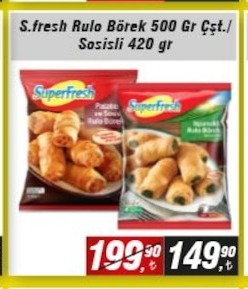 S.Fresh Rulo Börek 500 Gr Çıtı/ Sosıslı 420 Gr