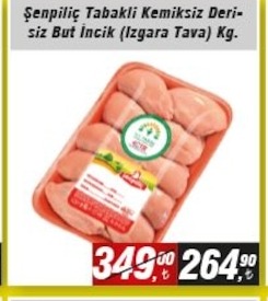 Şenpiliç Tabaklı Kemiksiz Derisiz But İncik Izgara Tava Kg