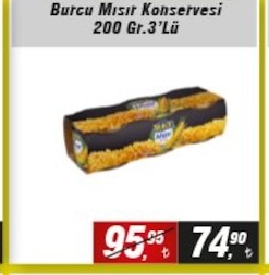 Burcu Mısır Konservesi 200Gr 3'Lü