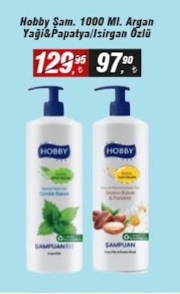 Hobby Şampuan 1000 Ml. Argan Yağı&Papatya/Isırgan Özlü