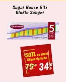 Sugar House 5'Li Oluklu Sünger