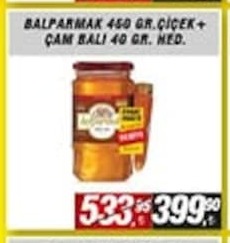 Balparmak Çiçek Balı 450 Gr + Çam Balı 40 Gr