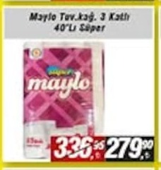 Maylo Tuvalet Kağıdı 3 Katlı 40'Lı Süper