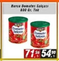 Burcu Domates Salçası 830 Gr Tek