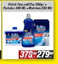 Finish Tem.Seti(Tuz 550Gr.+ Parlatici 400 Ml.+Mak.Tem.250 Ml)