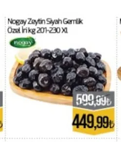 Nogay Zeytin Siyah Gemlik Özel İri Kg 201-230 Xl