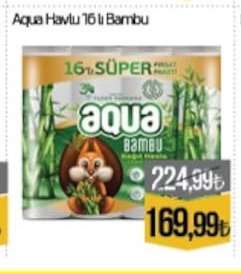 Aqua Havlu 16 Lı Bambu