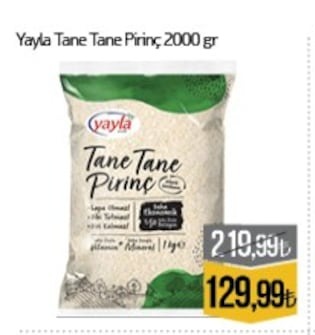 Yayla Tane Tane Pirinç 2000 Gr