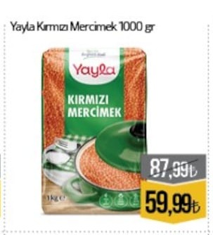 Yayla Kırmızı Mercimek 1000 Gr