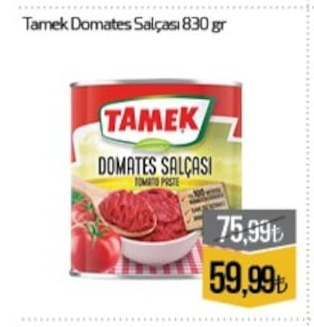 Tamek Domates Salçası 830 Gr