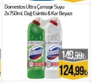 Domestos Ultra Çamaşır Suyu 2X750Ml Dağ Esintisi & Kar Beyazı