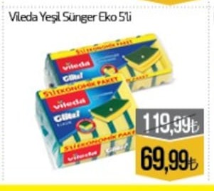 Vileda Yeşil Sünger Eko 5'Li