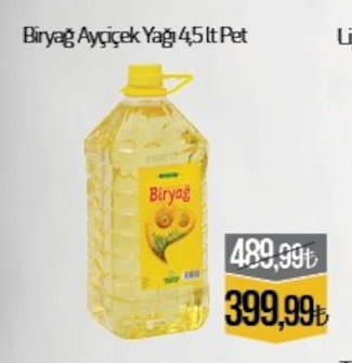 Biryag Ayçiçek Yaği 4,5 Lt Pet