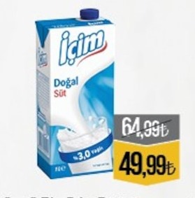 İçim Doğal Süt 1Lt