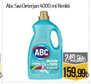 Abc Sıvı Deterjan 4000Ml Renkli