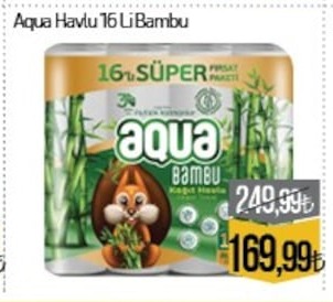 Aqua Havlu 16 Lı Bambu
