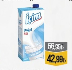 Icm Doğal Süt Yarım Yağlı 1 Lt