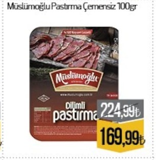 Müslümoğlu Pastırma Çemensiz 100Gr